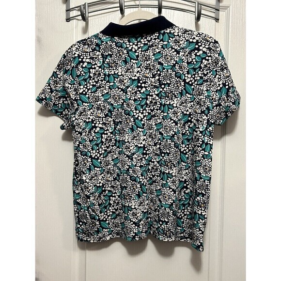 Lands End Women’s LP Dandelion Floral Polo Short Sleeve Shirt 100% Cotton Petite - Picture 16 of 16